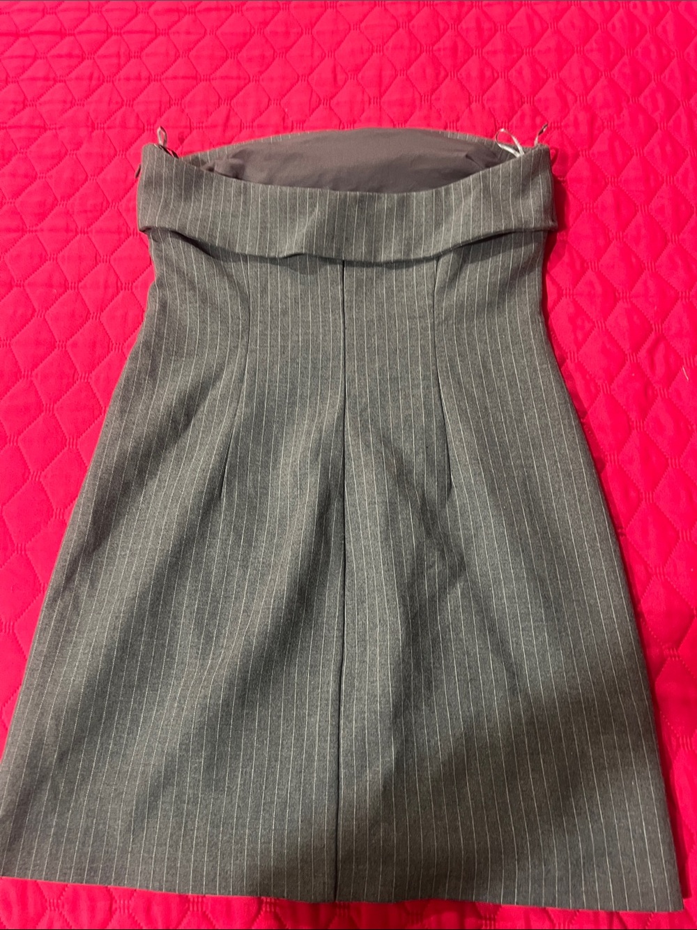 Zara Gray Strapless Pinstripe Mini Dress NWT - Picture 5 of 10